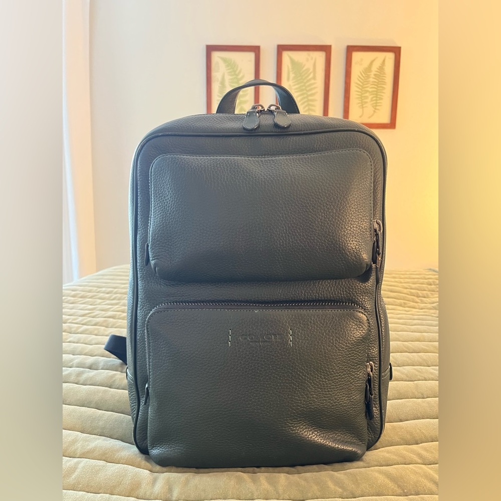 Coach C5323 Gotham Hunter Green Leather Backpack